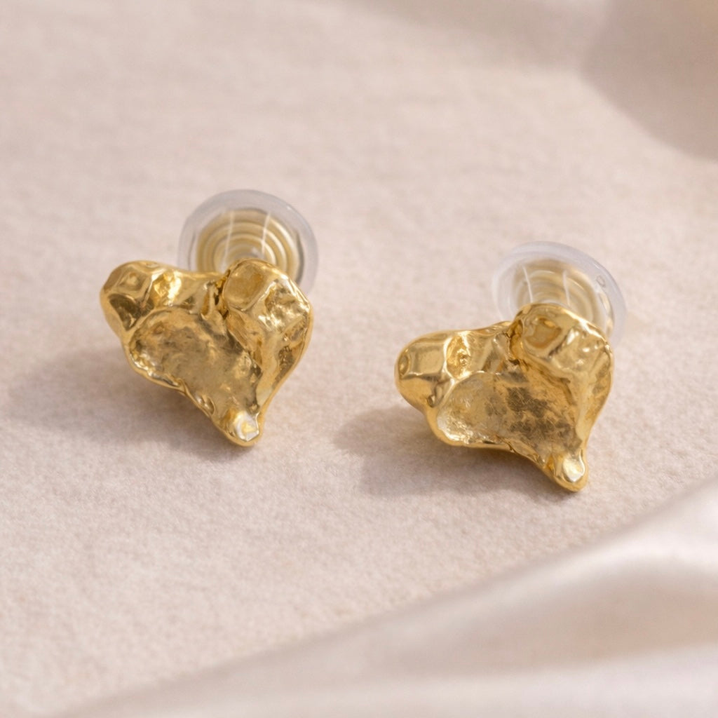 Molten Heart Clip-On Earrings