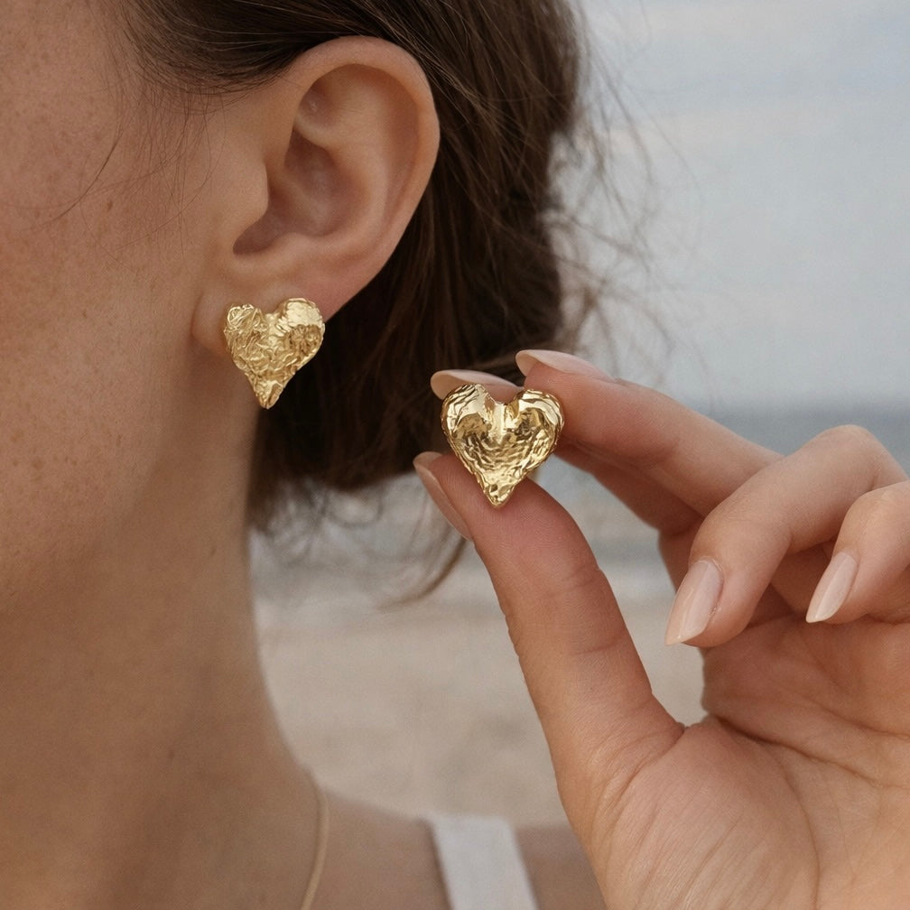 Molten Heart Clip-On Earrings